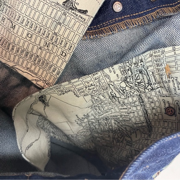 Taylor Stitch Straight Leg button fly dark wash jeans USA Size 32 Savage Denim - Picture 10 of 12